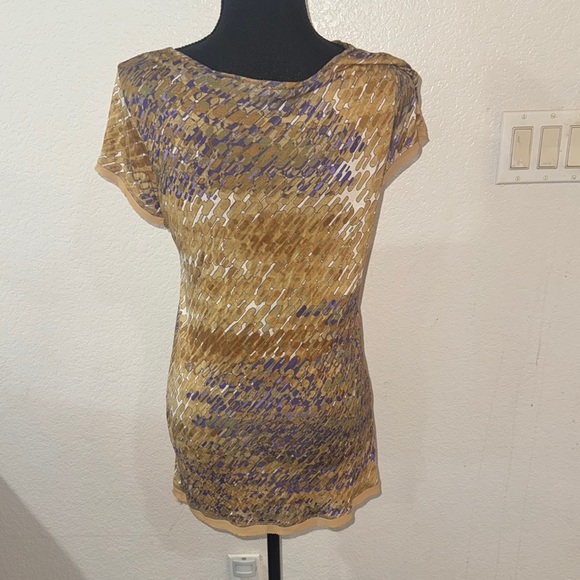 Elegant Gold and Purple Women's Top Size S Vera Wang - Picture 3 of 3